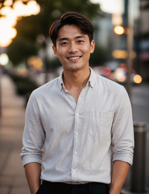 在城市中散步的男性